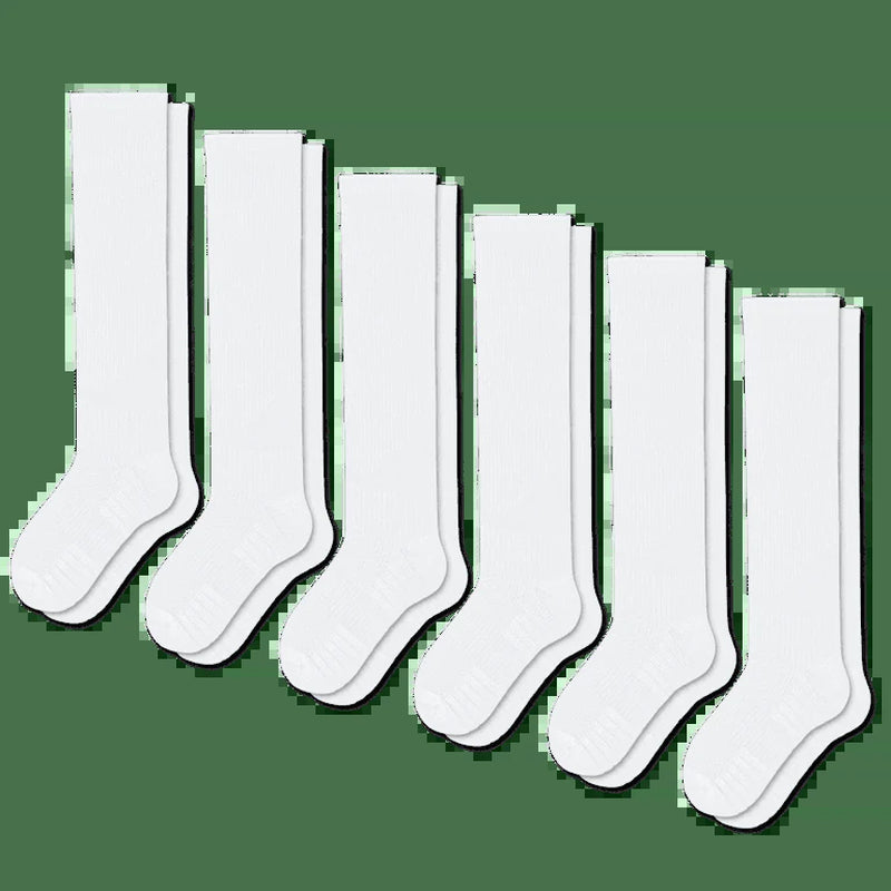White Compression Socks Bundle 6-Pack