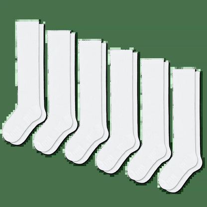 White Compression Socks Bundle 6-Pack