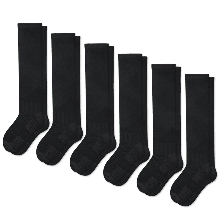 Black Compression Socks Bundle 6-Pack
