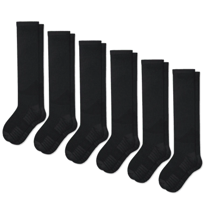 Black Compression Socks Bundle 6-Pack