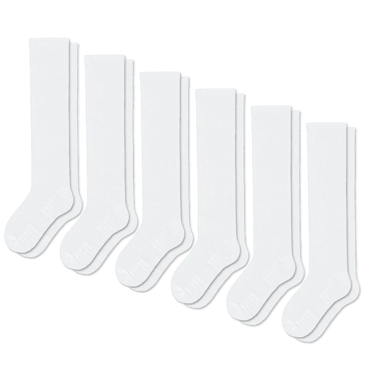 White Compression Socks Bundle 6-Pack