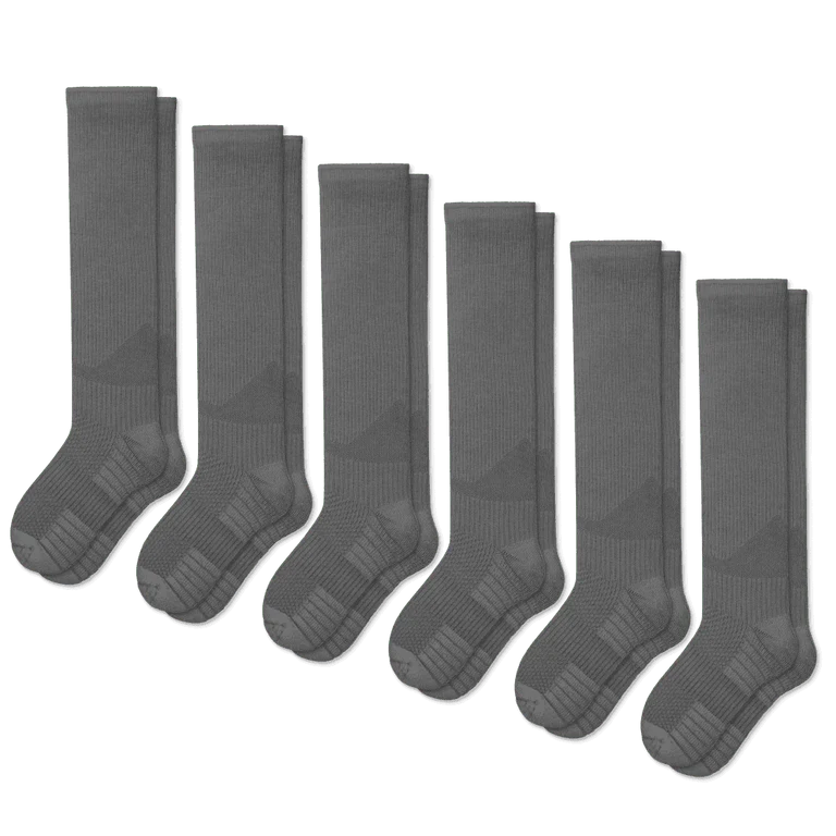 Gray Compression Socks Bundle 6-Pack