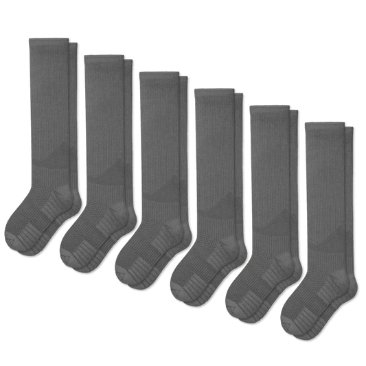 Gray Compression Socks Bundle 6-Pack